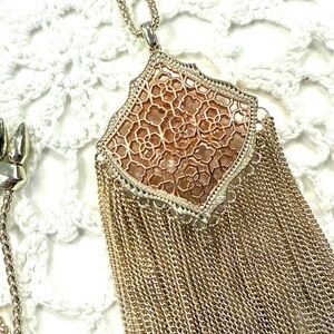 Gold and Rose Gold Kendra Scott Filigree Pendant Necklace
